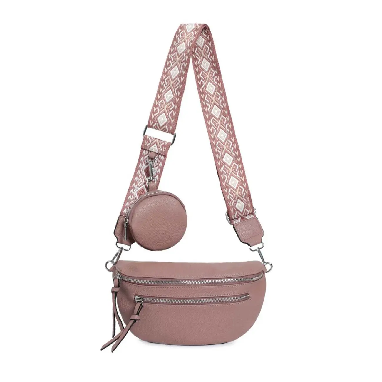 Damen Brusttasche Crossbody Tasche Umhängetasche Hüfttasche Cross-Over Bodybag Schultertasche Bauchtasche Handytasche Kunstleder Auslauf