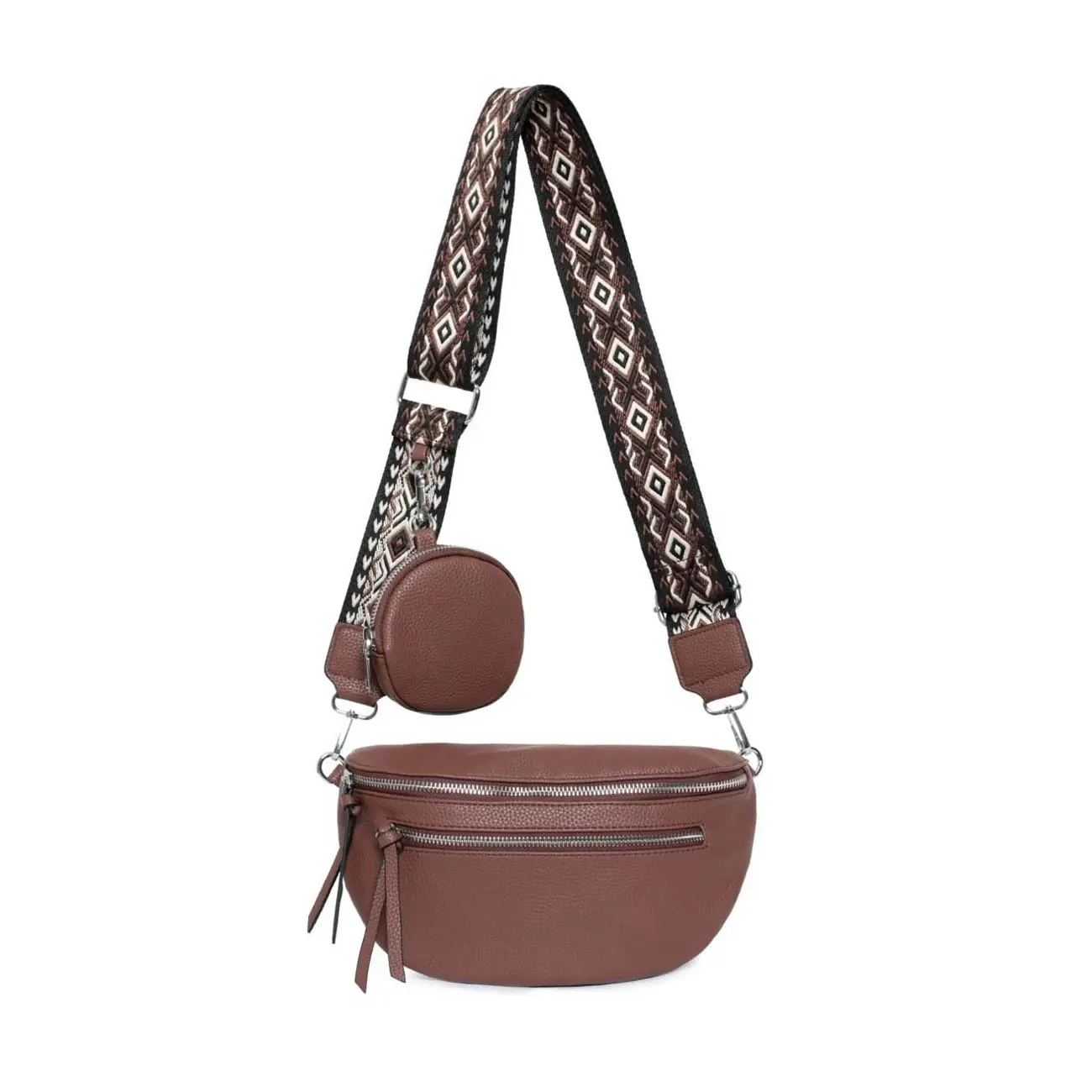 Damen Brusttasche Crossbody Tasche Umhängetasche Hüfttasche Cross-Over Bodybag Schultertasche Bauchtasche Handytasche Kunstleder Auslauf