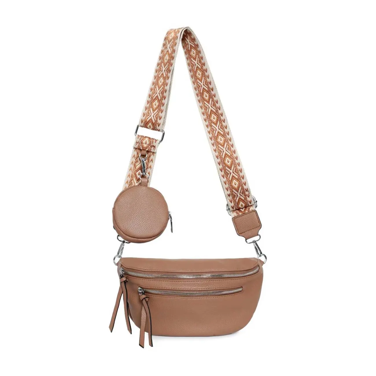Damen Brusttasche Crossbody Tasche Umhängetasche Hüfttasche Cross-Over Bodybag Schultertasche Bauchtasche Handytasche Kunstleder Auslauf