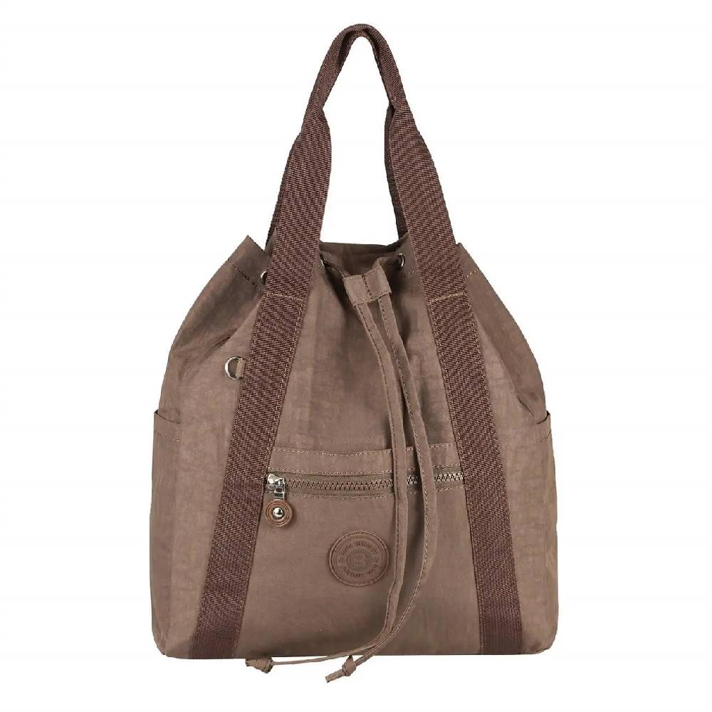 OBC Damen Tasche Rucksack Handtasche Cityrucksack Crinkle Nylon Backpack Schultertasche Damenrucksack Daypack Schlussverkauf