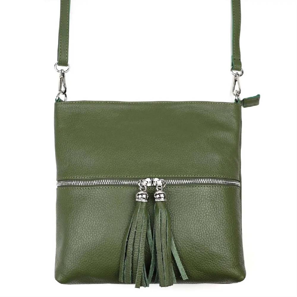 OBC Made in Italy DAMEN LEDER TASCHE Bodybag Schultertasche CrossOver Umhängetasche Handtasche Ledertasche Damentasche Crossbody Kostenloser Versand