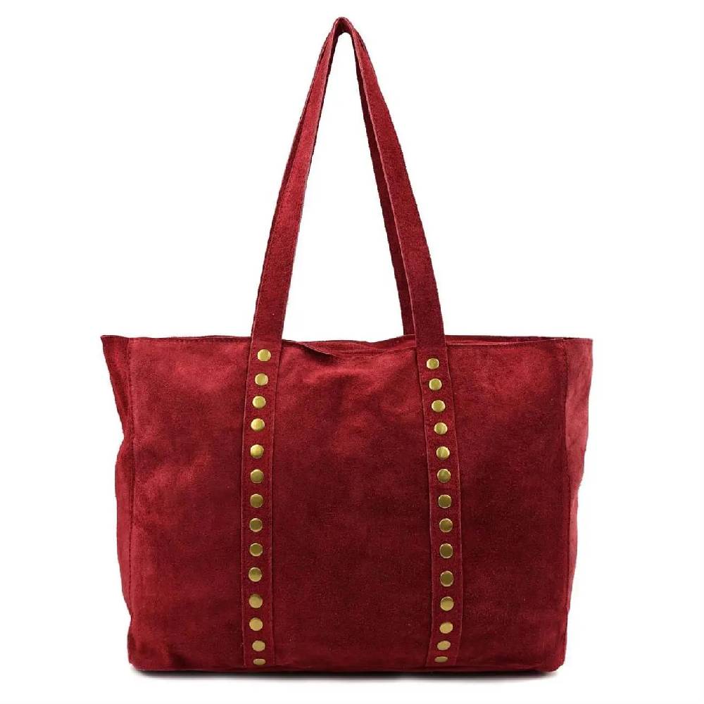 OBC Made in Italy Damen Leder Tasche Handtasche Umhängetasche Reisetasche Shopper Wildleder Schultertasche Tote Bag Ledertasche Henkeltasche Weekender T030 Limitierter Zeitrabatt