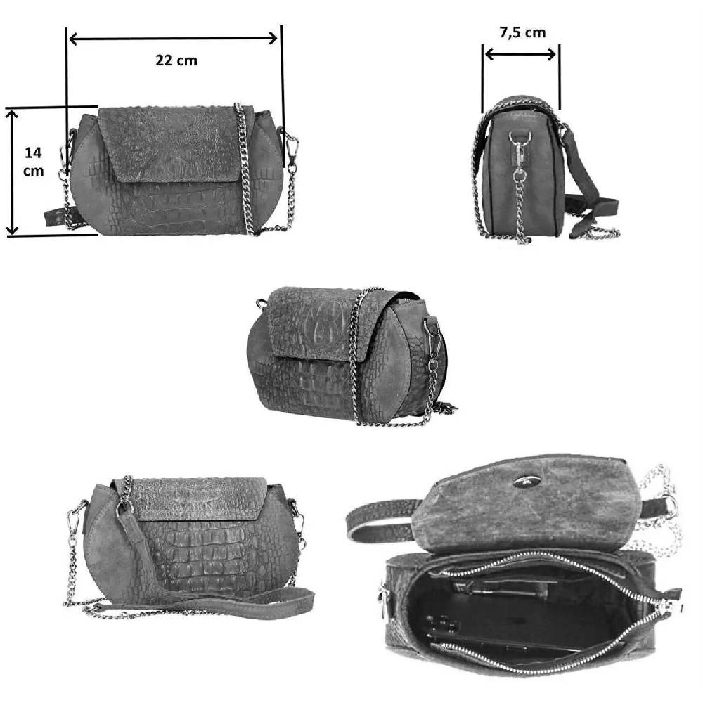 OBC Made in Italy Damen Leder Tasche Kroko Prägung oder Glattleder Umhängetasche Clutch Wildleder Handtasche Ledertasche Schultertasche Fabrik Onlineshop