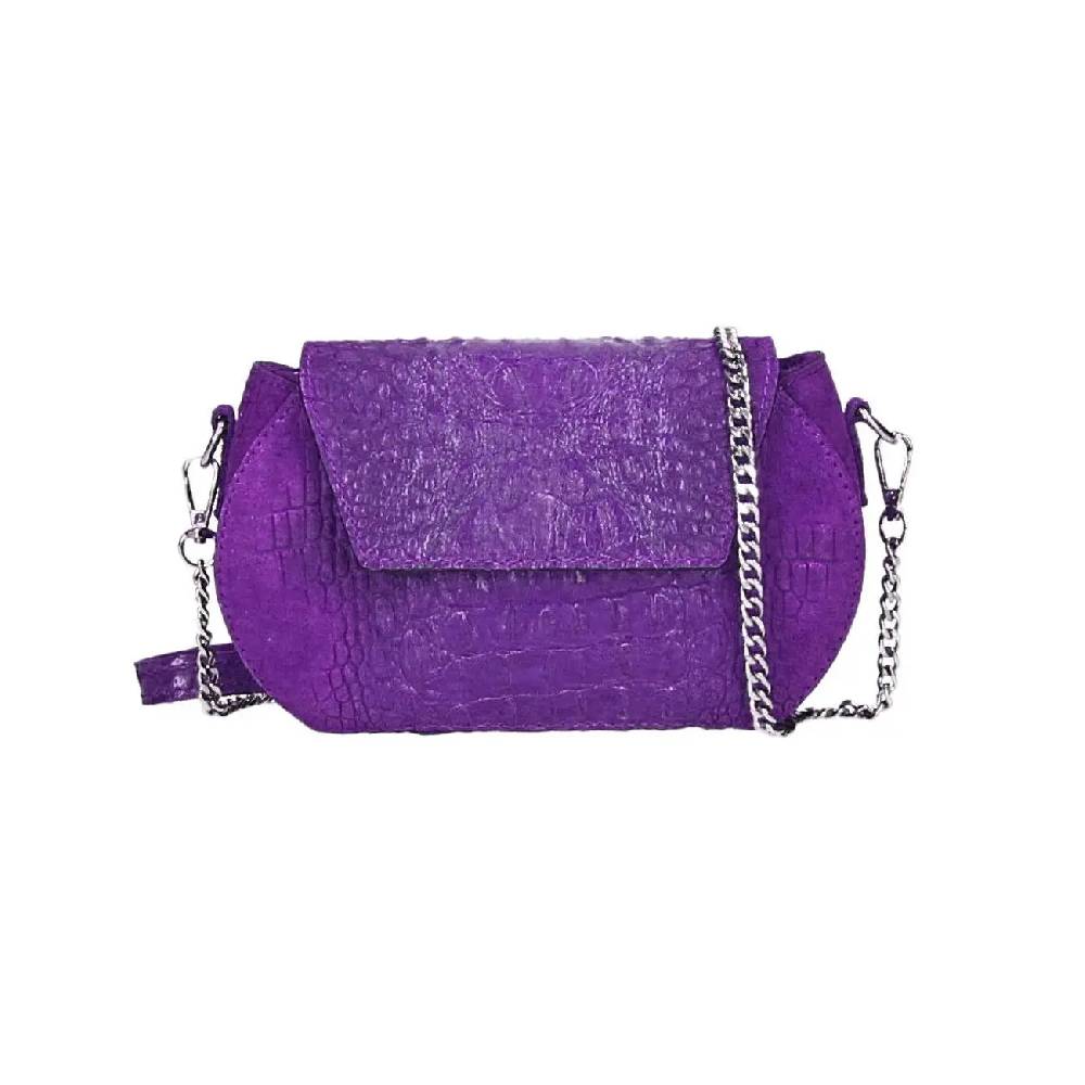 OBC Made in Italy Damen Leder Tasche Kroko Prägung oder Glattleder Umhängetasche Clutch Wildleder Handtasche Ledertasche Schultertasche Fabrik Onlineshop