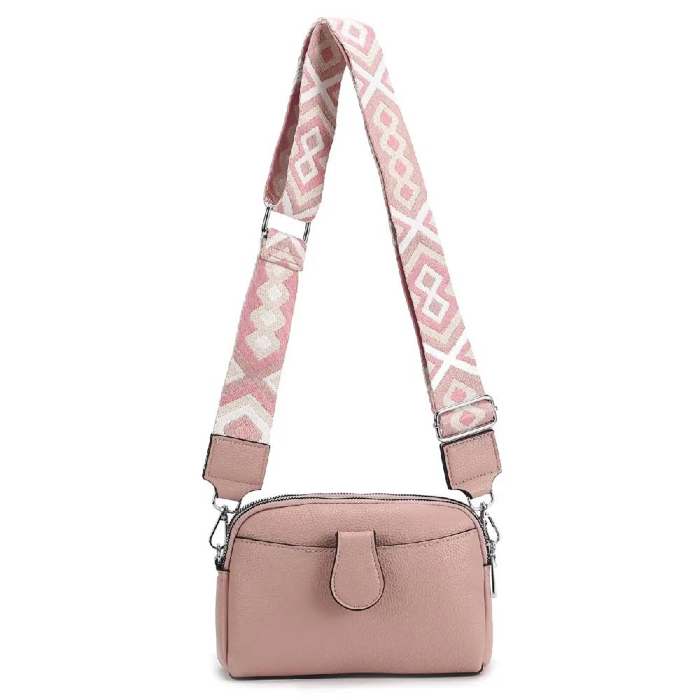 OBC Damen Tasche Crossbody Umhängetasche Bodybag Schultertasche Metallic Handytasche Crossover Kunstleder Handtasche Reise Versandkostenfrei