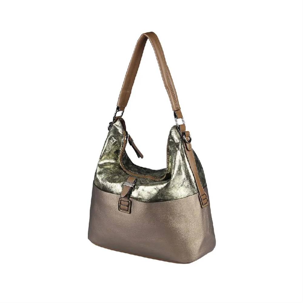OBC DAMEN TASCHE HANDTASCHE Metallic Hobo Bag Henkeltasche Schultertasche Umhängetasche Hobo-Bag Beuteltasche SHOPPER Flash Sale