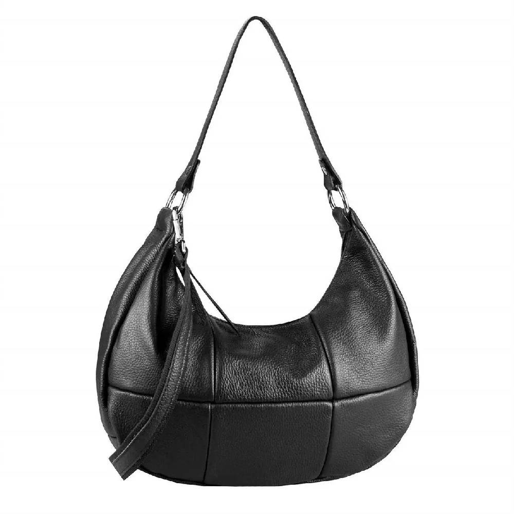 OBC Made in Italy Damen Leder Tasche Shopper Schultertasche Handtasche Umhängetasche Hobo Bag Ledertasche CrossBody City Bag Crossover Lagerräumung
