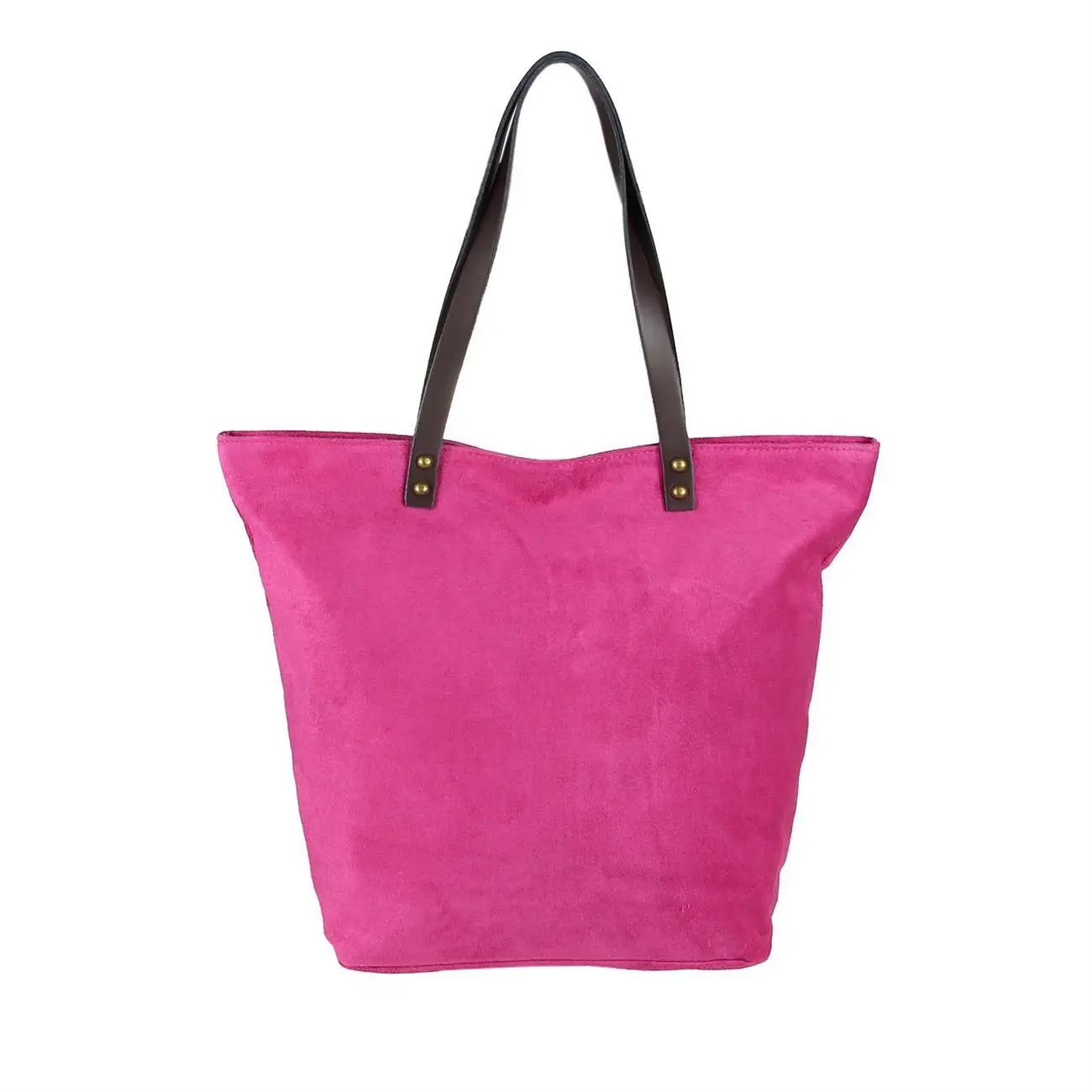 OBC Made in Italy Damen Tasche Leder Velourleder Wildleder Stern Shopper Schultertasche Umhängetasche Heißer Verkauf