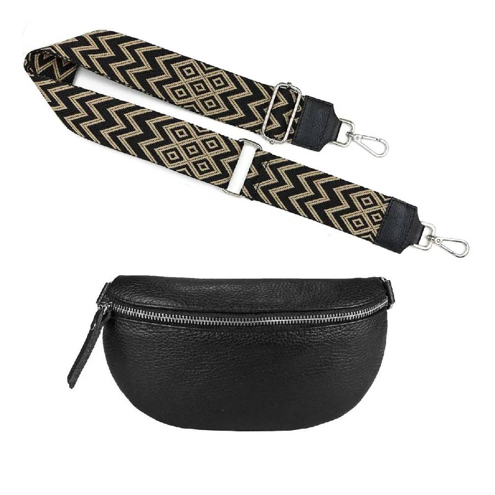 Made in Italy OBC DAMEN SET Gürteltasche + Schultergurt LEDER Crossbody Hüfttasche Bauchtasche Umhängetasche Brusttasche CrossOver Bodybag Schultertasche Handytasche Geldtasche Tasche Kosmetiktasche #1 Online Outlet