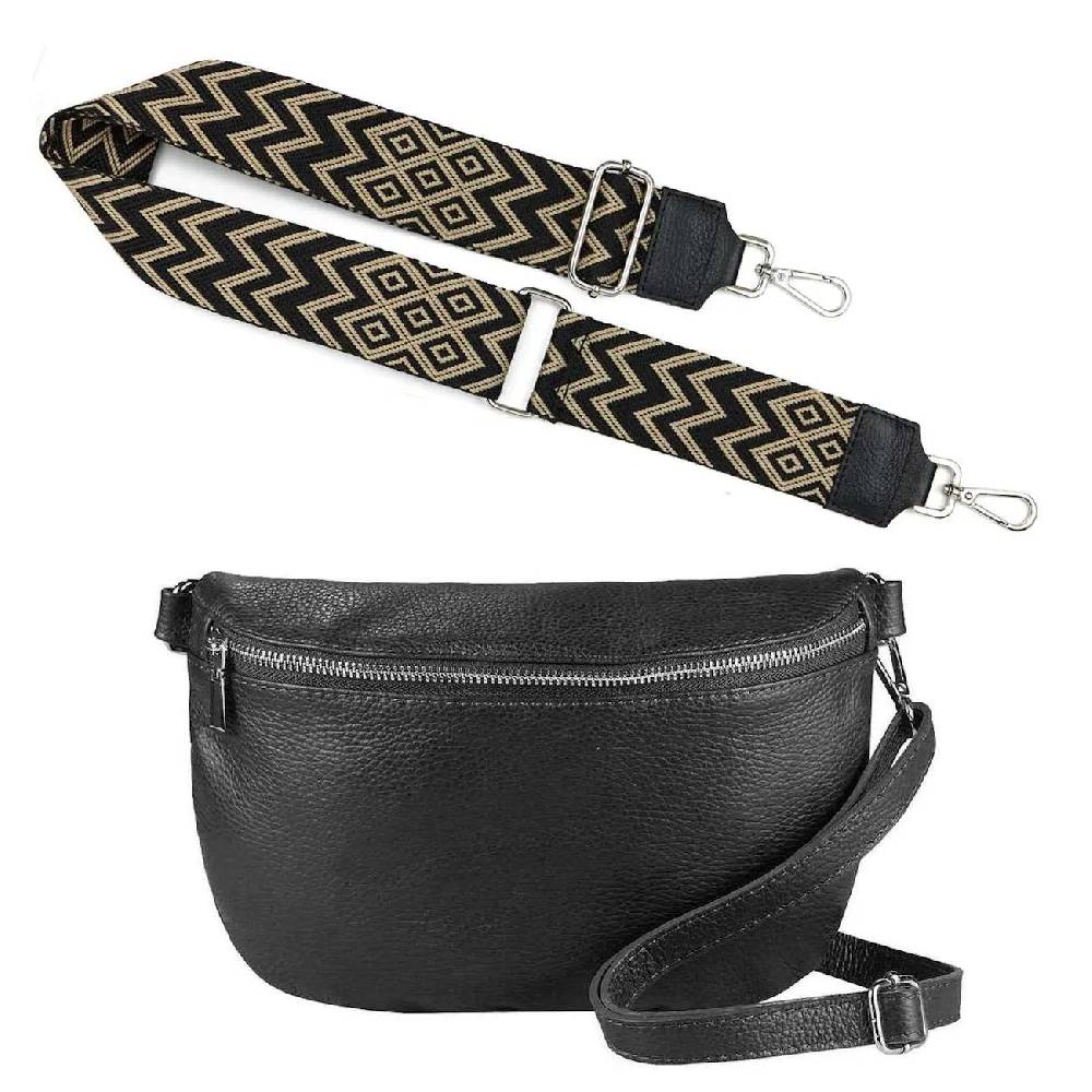 Made in Italy OBC DAMEN SET Gürteltasche + Schultergurt LEDER Crossbody Hüfttasche Bauchtasche Umhängetasche Brusttasche CrossOver Bodybag Schultertasche Handytasche Geldtasche Tasche Kosmetiktasche #1 Online Outlet