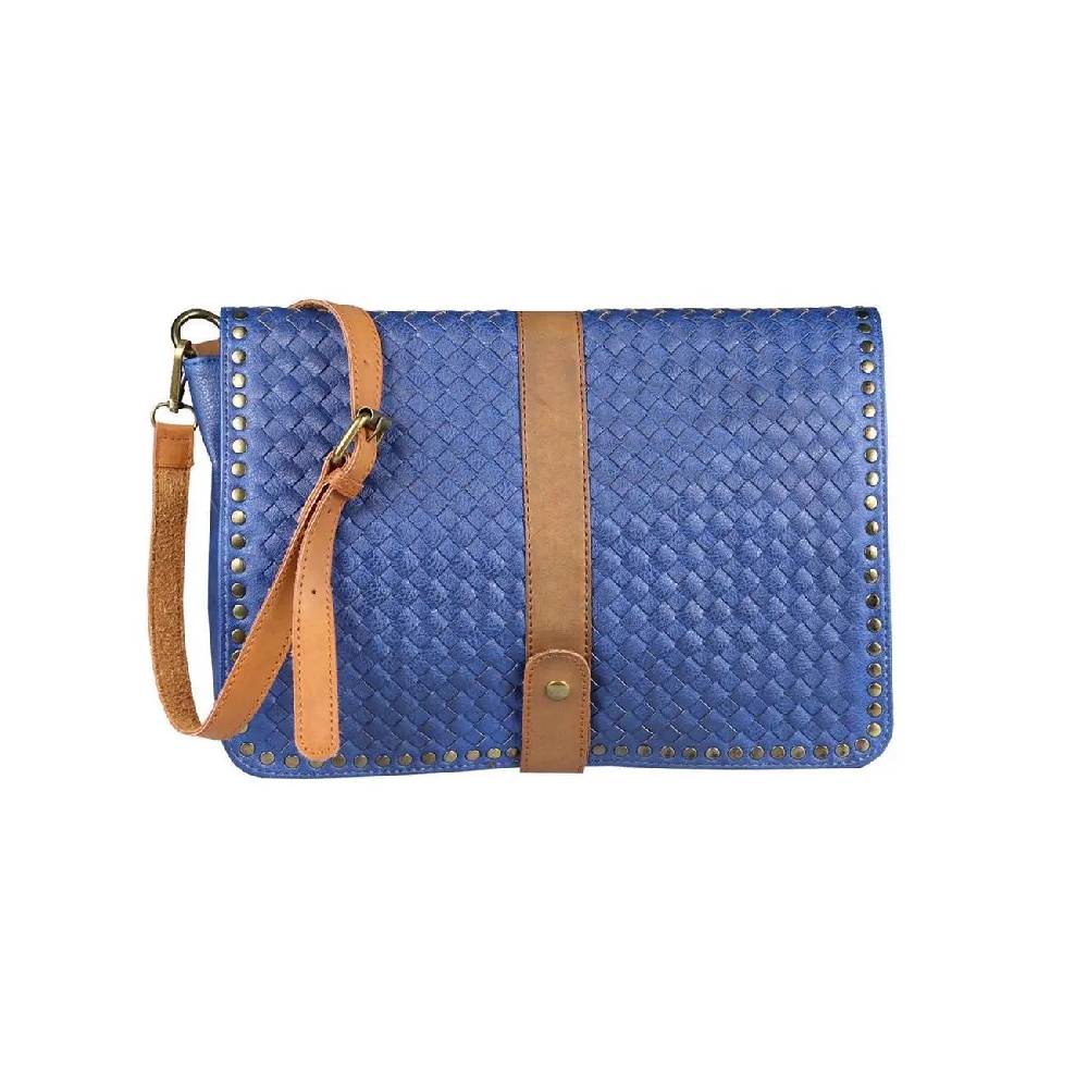 OBC DAMEN Flecht Nieten TASCHE Cross-Over Schultertasche Handtasche Umhängetasche Messenger Bag Leder Optik Exklusive Angebote