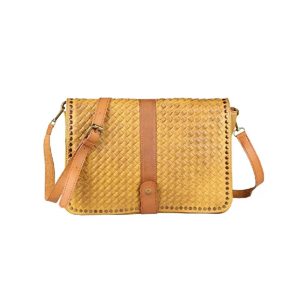 OBC DAMEN Flecht Nieten TASCHE Cross-Over Schultertasche Handtasche Umhängetasche Messenger Bag Leder Optik Exklusive Angebote