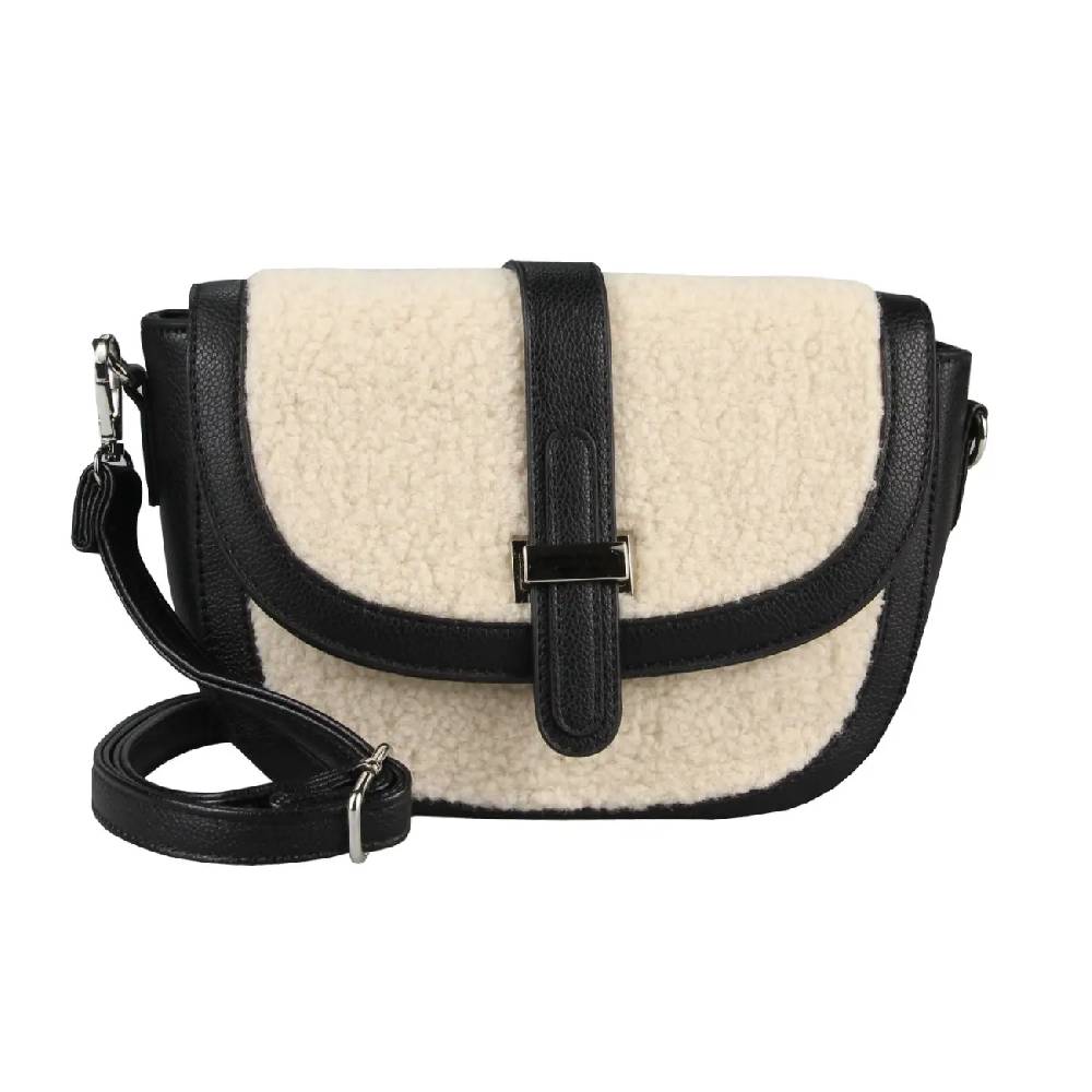Damen Teddyfell Tasche Schultertasche Crossbody Kunstfell Umhängetasche CrossOver Überschlagtasche Bodybag Pelz Fell Plüsch Riesige Ersparnisse