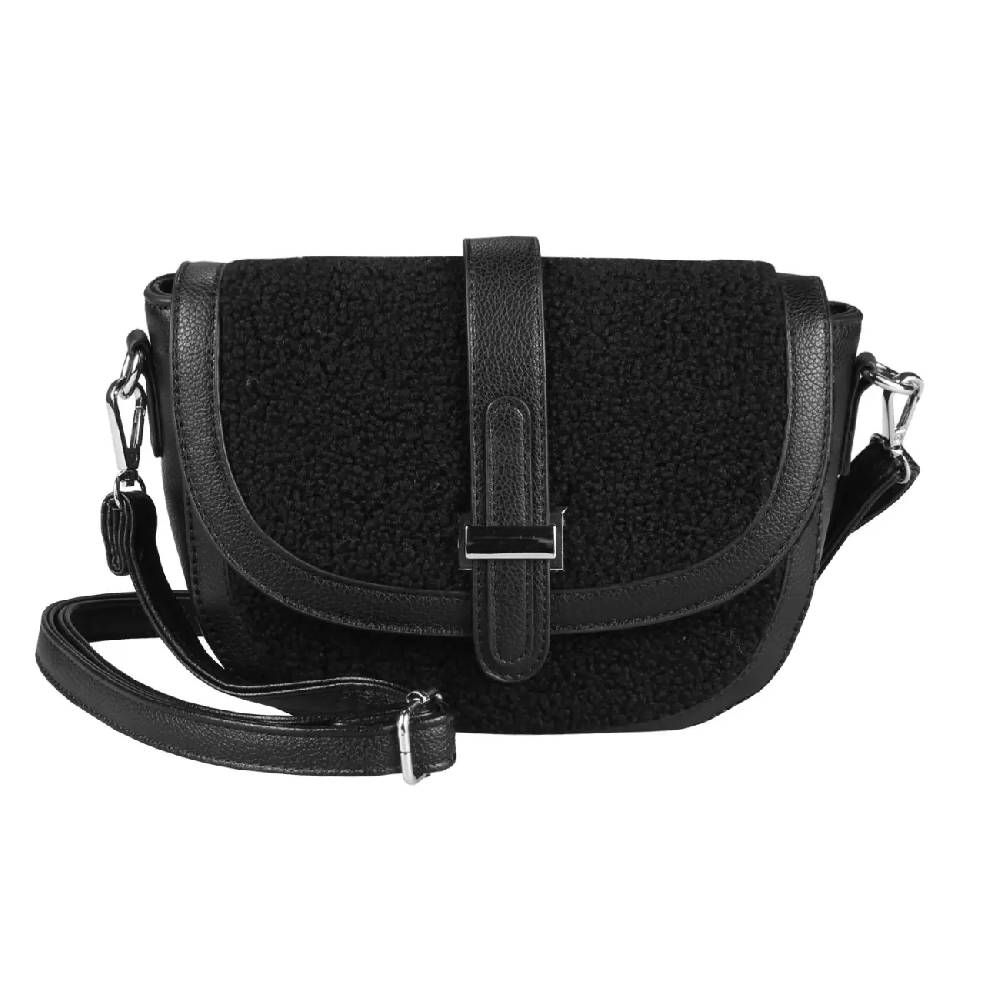 Damen Teddyfell Tasche Schultertasche Crossbody Kunstfell Umhängetasche CrossOver Überschlagtasche Bodybag Pelz Fell Plüsch Riesige Ersparnisse
