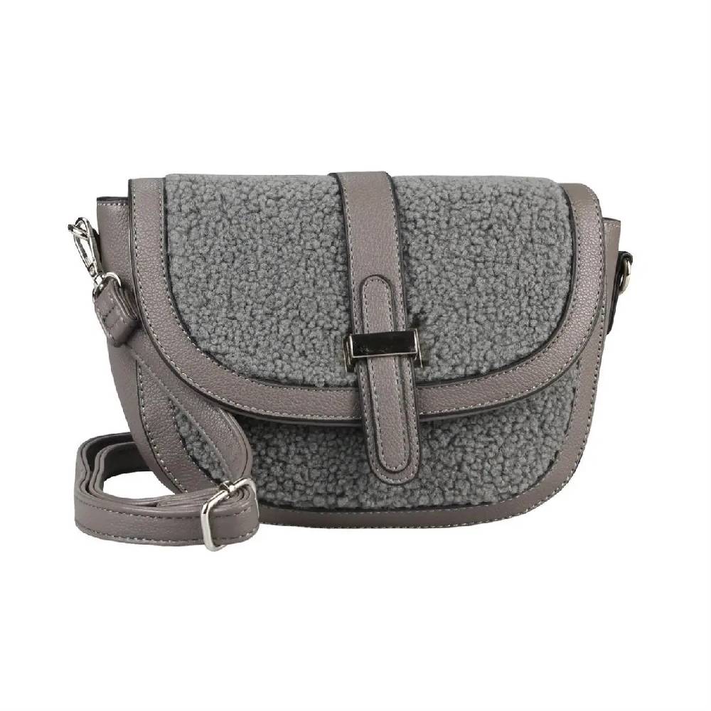 Damen Teddyfell Tasche Schultertasche Crossbody Kunstfell Umhängetasche CrossOver Überschlagtasche Bodybag Pelz Fell Plüsch Riesige Ersparnisse