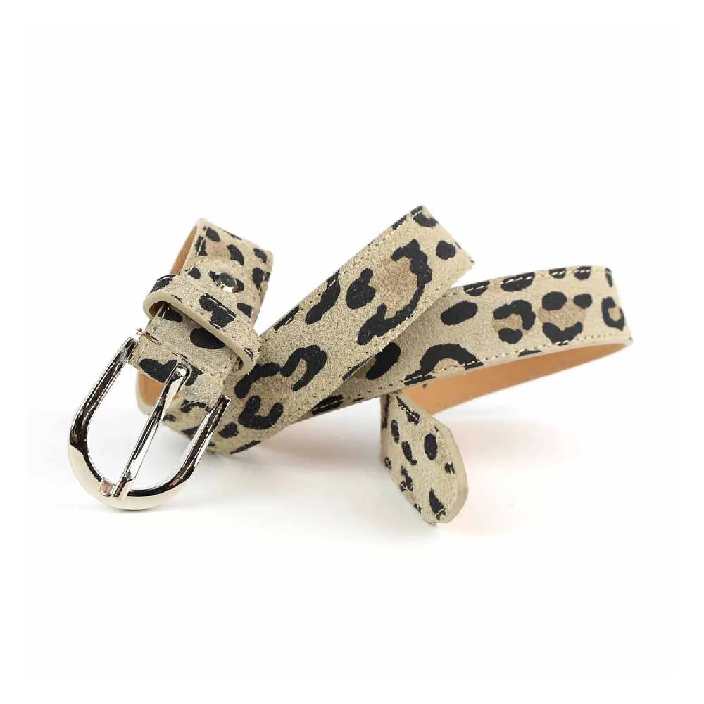 Made in Italy Damen Ledergürtel Leo-Muster Wildleder Hüftgürtel Taillengürtel Rindleder Gürtel Vintage 3cm breit Super Sparpreis