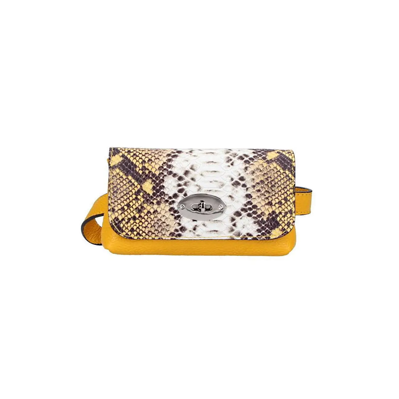 Made in Italy OBC DAMEN LEDER TASCHE Gürteltasche Crossbody Hüfttasche Bauchtasche Python Snake Muster Wochenangebot