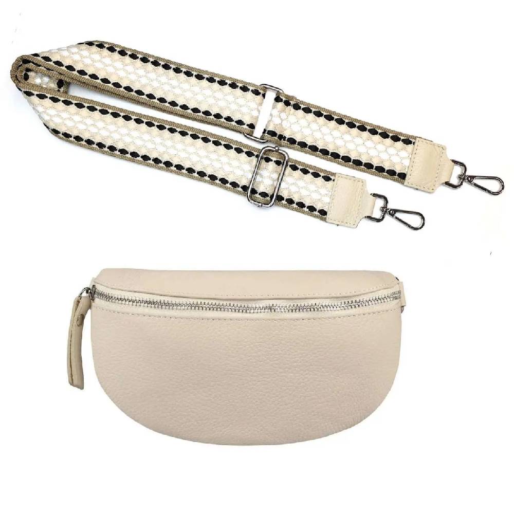 Made in Italy OBC DAMEN SET Gürteltasche + Schultergurt LEDER Crossbody Hüfttasche Bauchtasche Umhängetasche Brusttasche CrossOver Bodybag Schultertasche Handytasche Geldtasche Tasche Kosmetiktasche Letzte 3 Tage