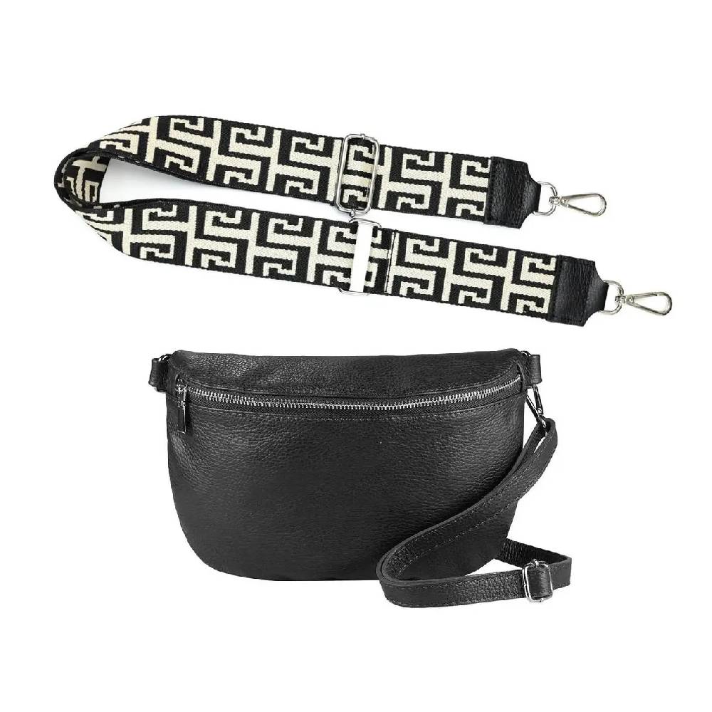 Made in Italy OBC DAMEN SET Gürteltasche + Schultergurt LEDER Crossbody Hüfttasche Bauchtasche Umhängetasche Brusttasche CrossOver Bodybag Schultertasche Handytasche Geldtasche Tasche Kosmetiktasche JETZT KAUFEN