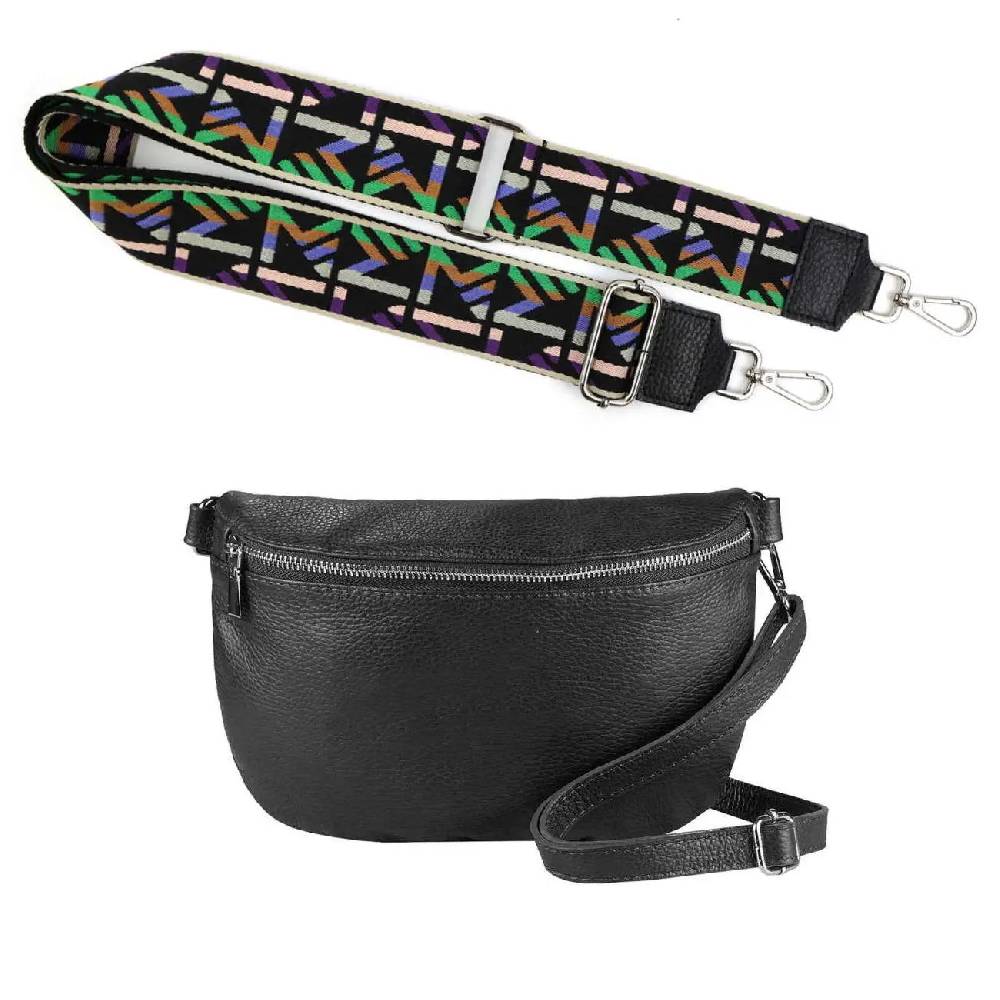 Made in Italy OBC DAMEN SET Gürteltasche + Schultergurt LEDER Crossbody Hüfttasche Bauchtasche Umhängetasche Brusttasche CrossOver Bodybag Schultertasche Handytasche Geldtasche Tasche Kosmetiktasche JETZT KAUFEN