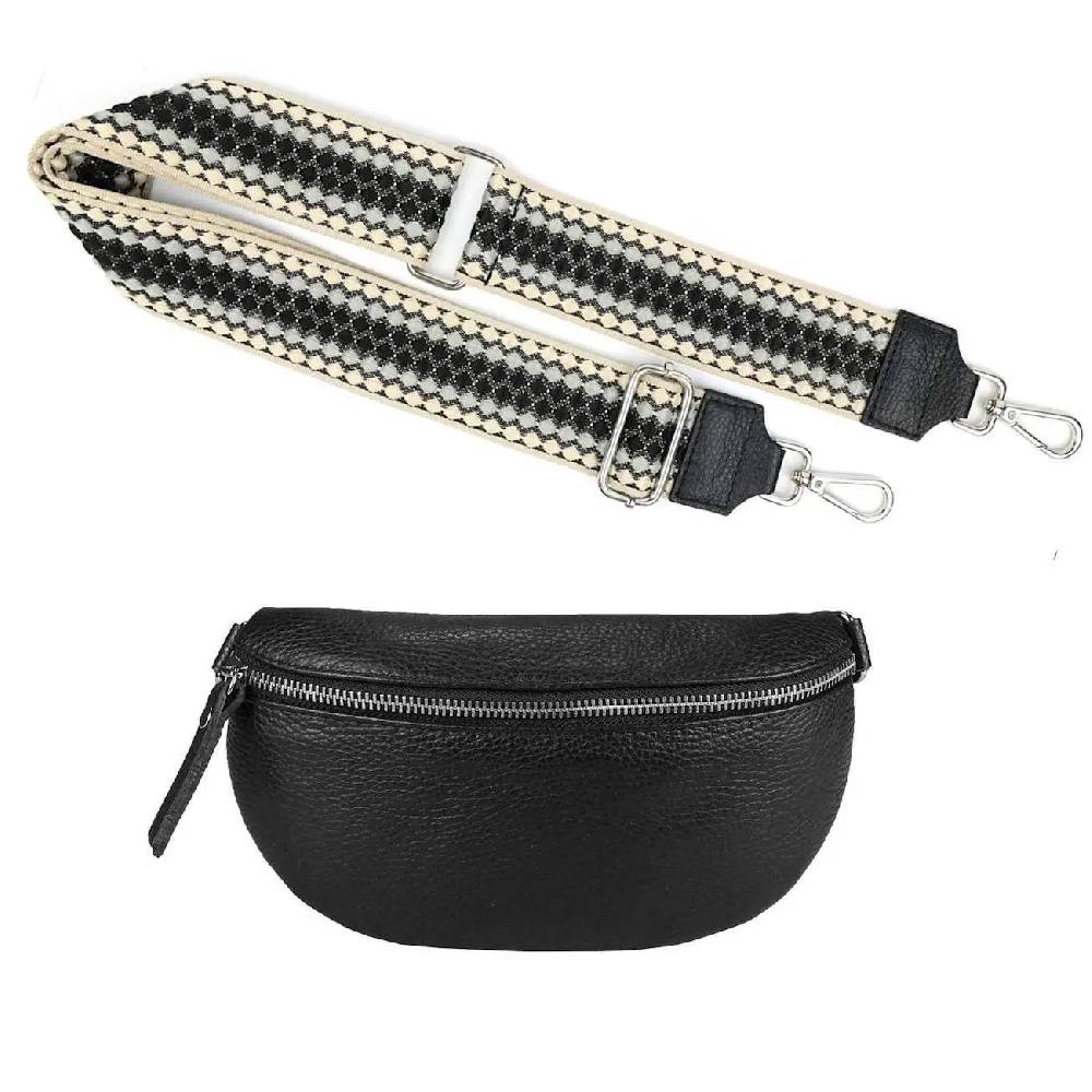 Made in Italy OBC DAMEN SET Gürteltasche + Schultergurt LEDER Crossbody Hüfttasche Bauchtasche Umhängetasche Brusttasche CrossOver Bodybag Schultertasche Handytasche Geldtasche Tasche Kosmetiktasche JETZT KAUFEN