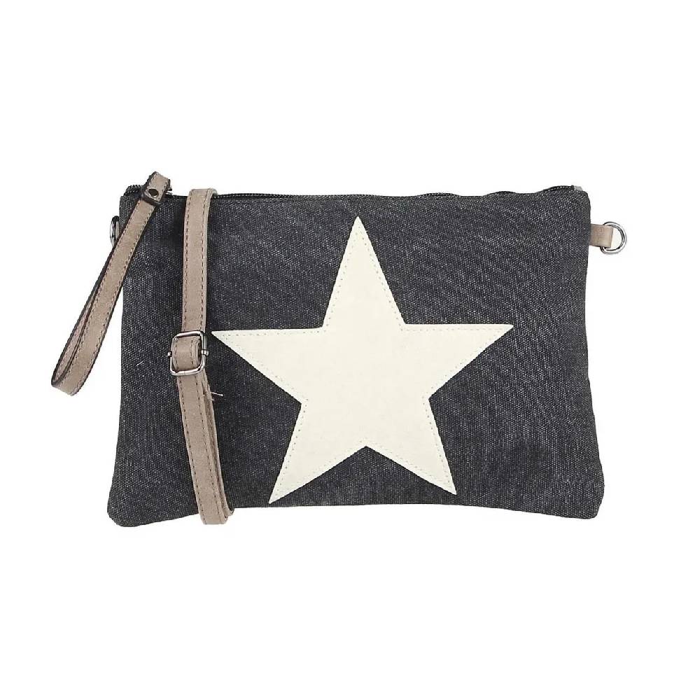 OBC Damen Stern Clutch Tasche Canvas Leder Strass Schultertasche Umhängetasche Bis zu 50% Rabatt