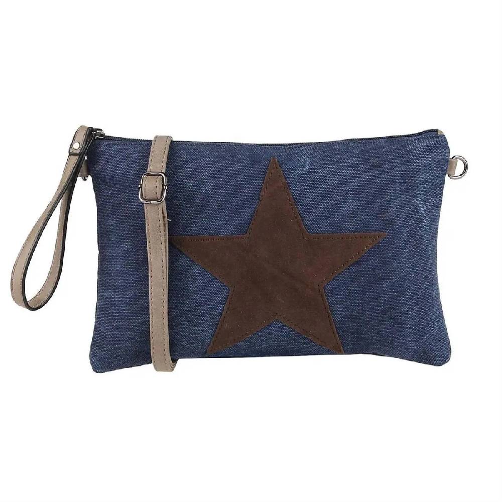 OBC Damen Stern Clutch Tasche Canvas Leder Strass Schultertasche Umhängetasche Bis zu 50% Rabatt