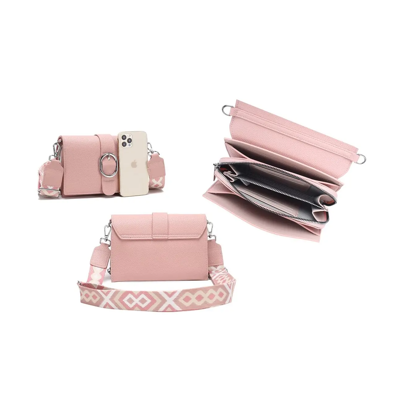 OBC DAMEN TASCHE Cross Over Body Bag Brusttasche Umhängetasche Schultertasche Brieftasche Smartphone Geldbörse Geldtasche Abend Handy Clutch Kartenetui Nur für heute