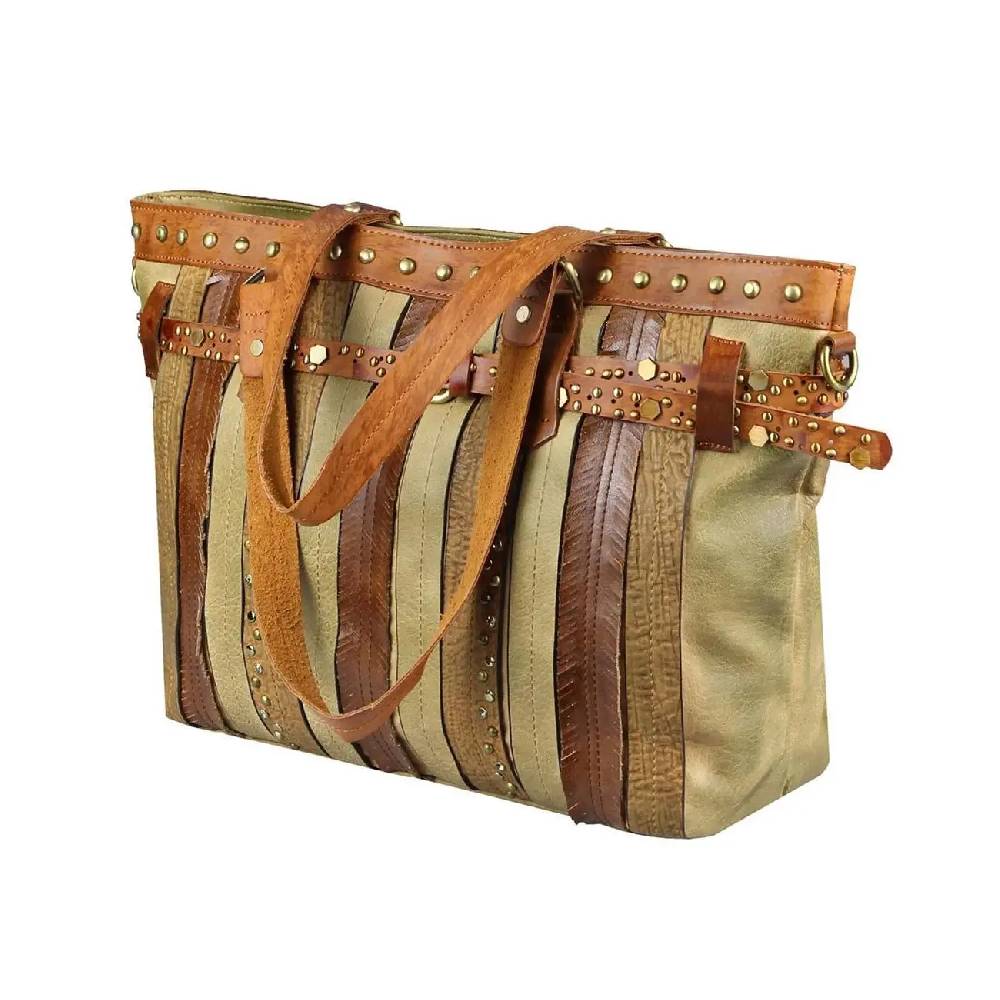 DAMEN TASCHE DIN-A4 Shopper Tote Bag Henkeltasche Handtasche Leder Optik Umhängetasche Schultertasche Beuteltasche Nietentasche Valentinstagsangebot