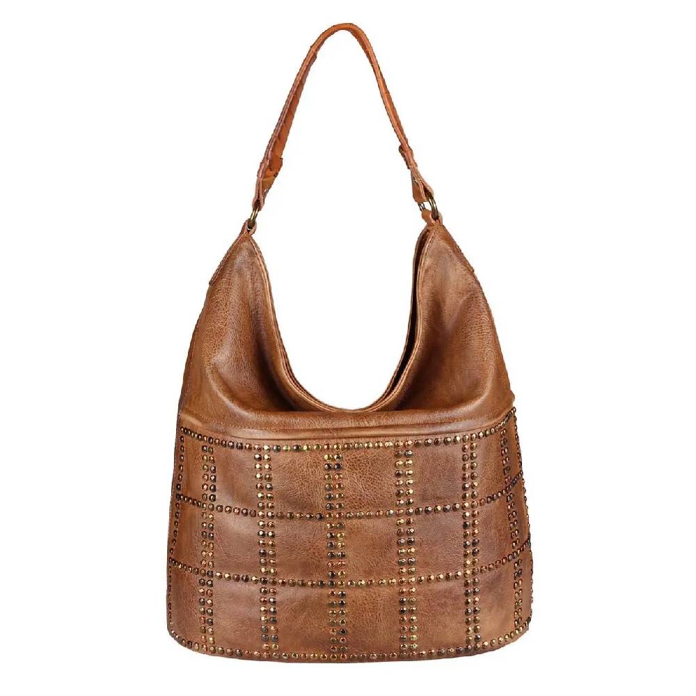 DAMEN HAND-TASCHE Hobo Bag Tasche Henkeltasche Nietentasche Umhängetasche Shopper Schultertasche Beuteltasche Heißer Verkauf