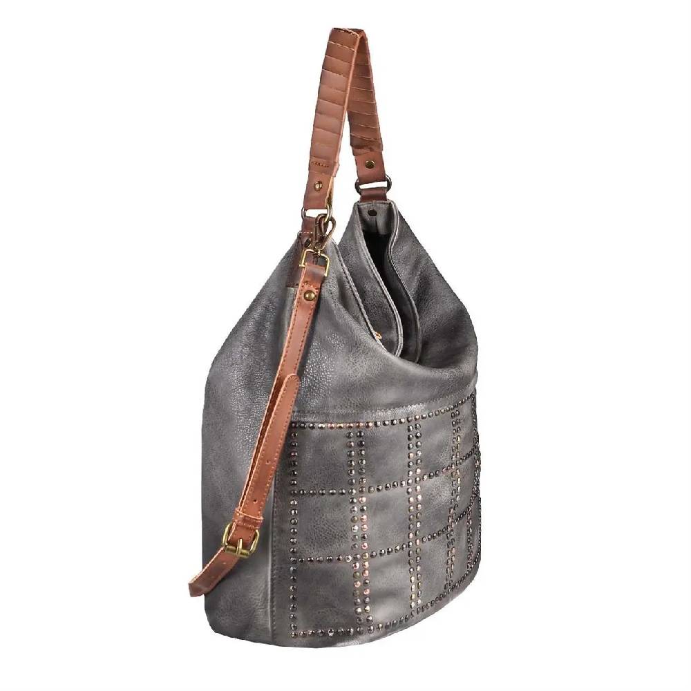 DAMEN HAND-TASCHE Hobo Bag Tasche Henkeltasche Nietentasche Umhängetasche Shopper Schultertasche Beuteltasche Heißer Verkauf