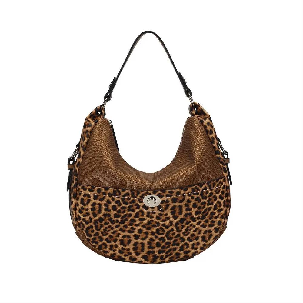 OBC DAMEN SHOPPER TASCHE HANDTASCHE Hobo Bag Kette Henkeltasche Schultertasche Umhängetasche Beuteltasche Leoparden Print Online Outlet