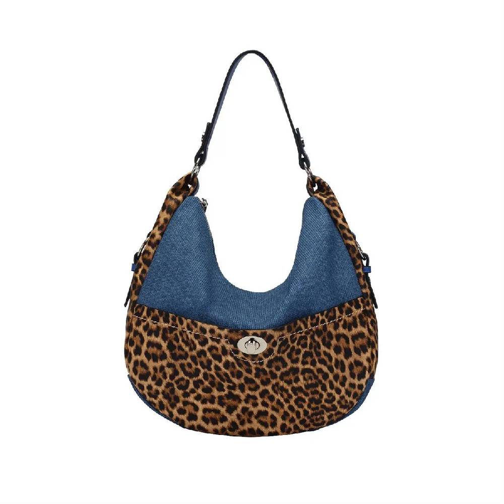 OBC DAMEN SHOPPER TASCHE HANDTASCHE Hobo Bag Kette Henkeltasche Schultertasche Umhängetasche Beuteltasche Leoparden Print Online Outlet
