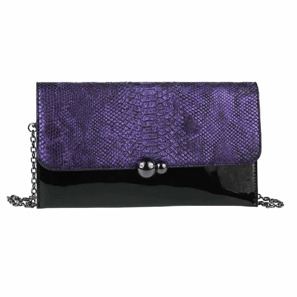 DAMEN ABENDTASCHE CLUTCH POCHETTE Umschlag-Tasche Reptilprägung Kettentasche Unterarmtasche Handtasche Schultertasche Umhängetasche Neuheiten