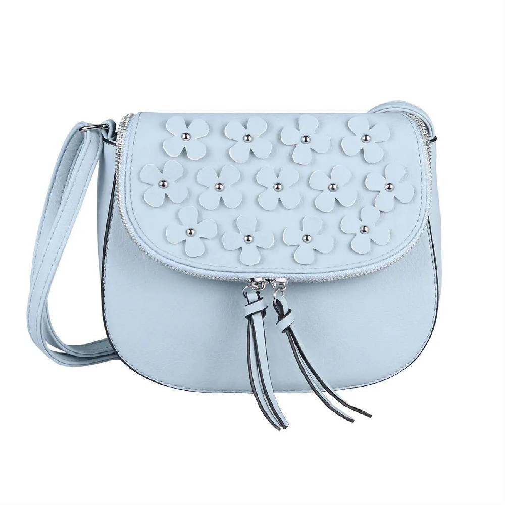 DAMEN BLUMEN TASCHE Schultertasche Umhängetasche Schmucktasche CrossOver Handtasche Abendtasche Crossbody Henkeltasche Leder Optik Bestseller