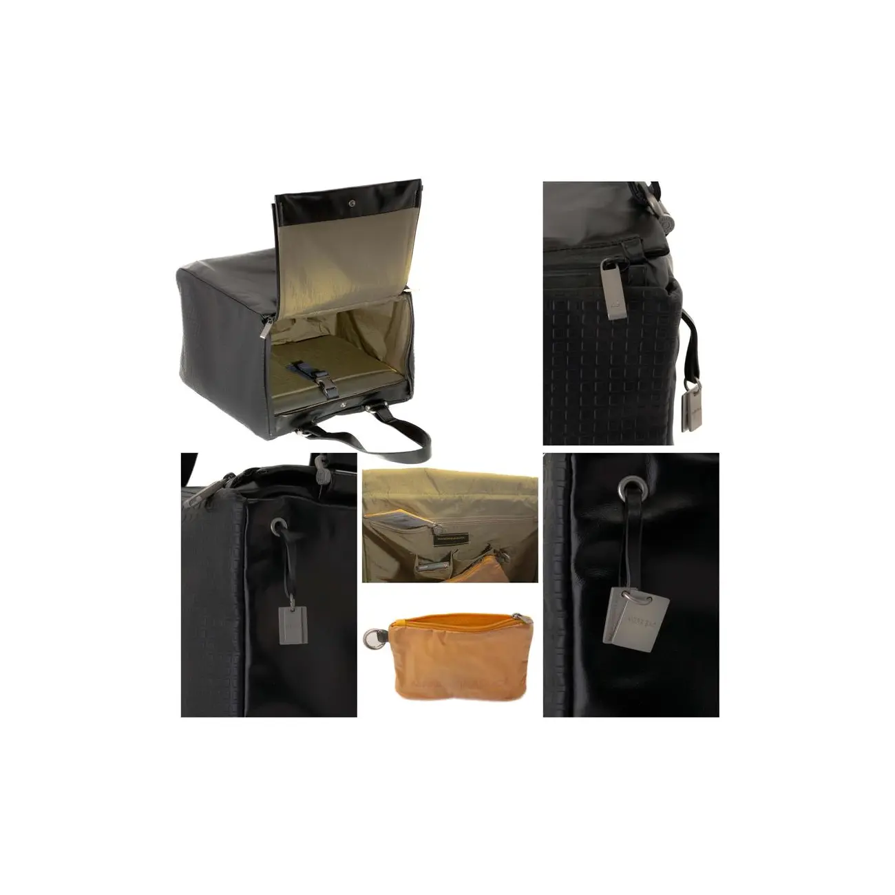 Mandarina Duck Desire Pelle Pferdeleder Koffer Handtasche Sporttasche Henkeltasche Reisetasche Tasche Bag Schwarz 30x29x22 cm (BxHxT) Tägliche Deals