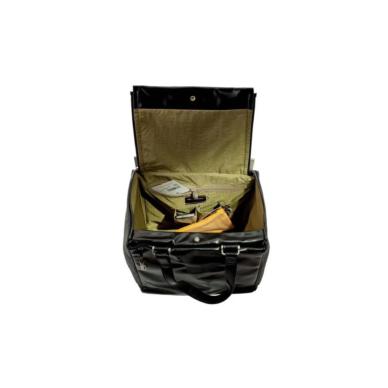 Mandarina Duck Desire Pelle Pferdeleder Koffer Handtasche Sporttasche Henkeltasche Reisetasche Tasche Bag Schwarz 30x29x22 cm (BxHxT) Tägliche Deals