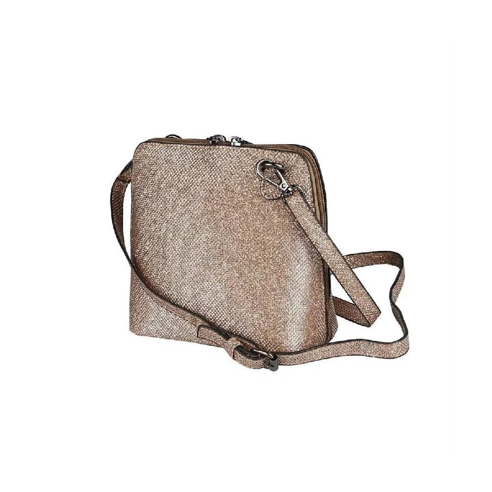 OBC DAMEN TASCHE Umhängetasche MINI CROSSOVER SILBER METALLIC Bag Handtasche Schultertasche Schmucktasche Disco Theatertasche Abendtasche Sonderangebote