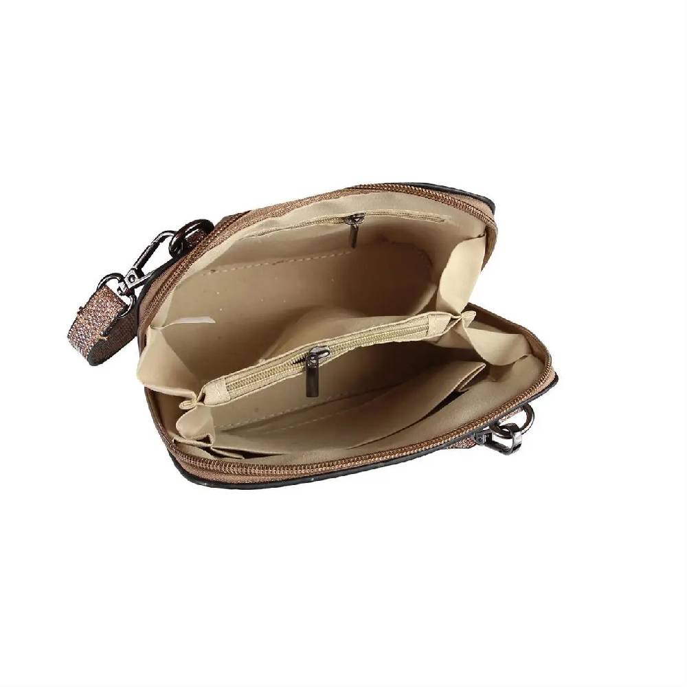 OBC DAMEN TASCHE Umhängetasche MINI CROSSOVER SILBER METALLIC Bag Handtasche Schultertasche Schmucktasche Disco Theatertasche Abendtasche Sonderangebote