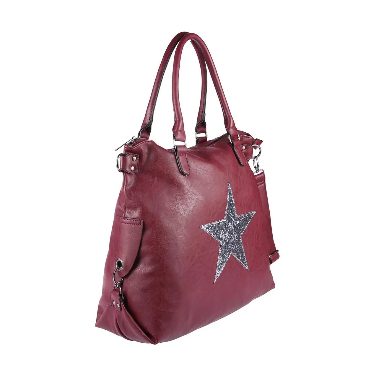 OBC ital-design DAMEN STERN TASCHE Shopper XXL DIN-A4 Handtasche Schultertasche Beuteltasche Henkeltasche CrossOver Umhängetasche Riesige Ersparnisse