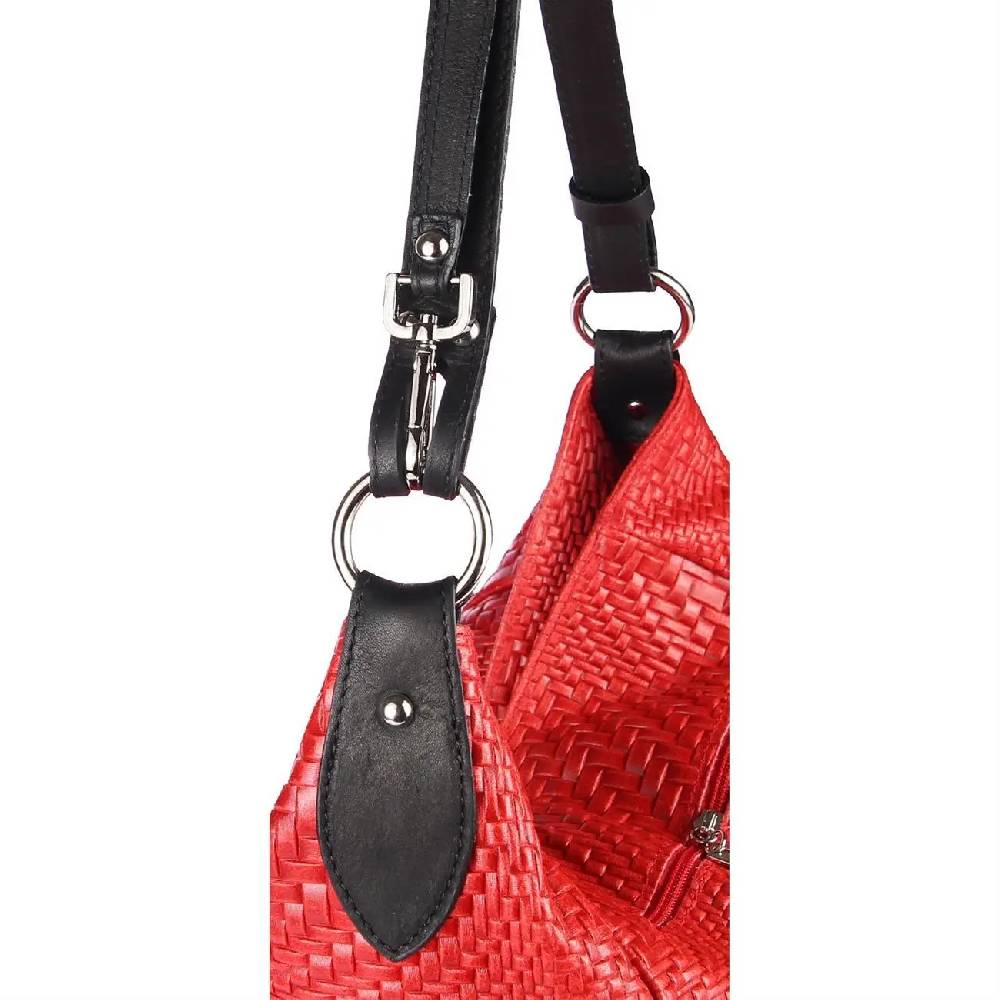 OBC Made in Italy DAMEN TASCHE LEDER DIN-A4 Shopper Schultertasche Umhängetasche Ledertasche Handtasche Henkeltasche Flechtoptik Wochenangebot