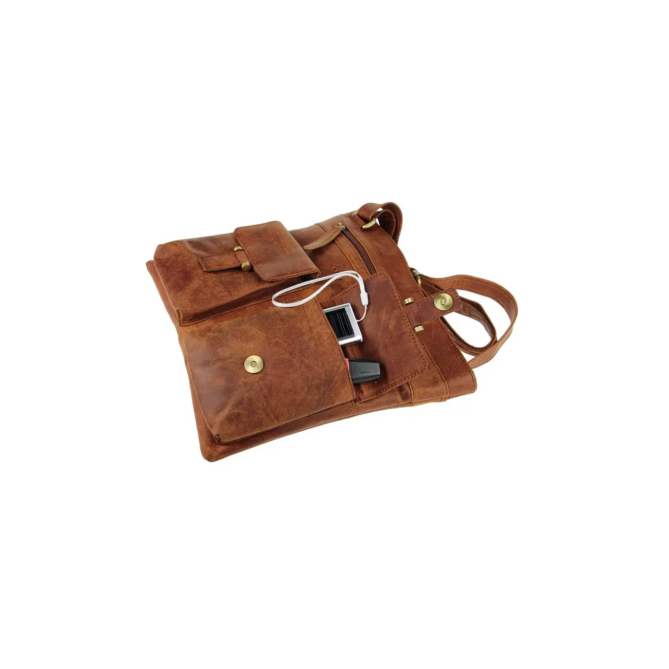 Old River Vintage Retro Style LEDER Bubalus WasserBüffel Büffelleder Tasche Messenger Bag Umhängetasche Tablet Ipad mini bis ca. 12 Zoll CrossOver 28x30x2 cm (BxHxT) Letzter Tag