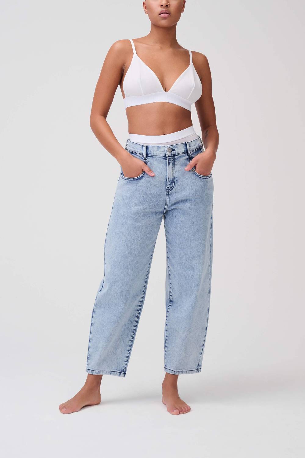 Item M6 Relaxed Denim High Rise Pants Sonderangebote