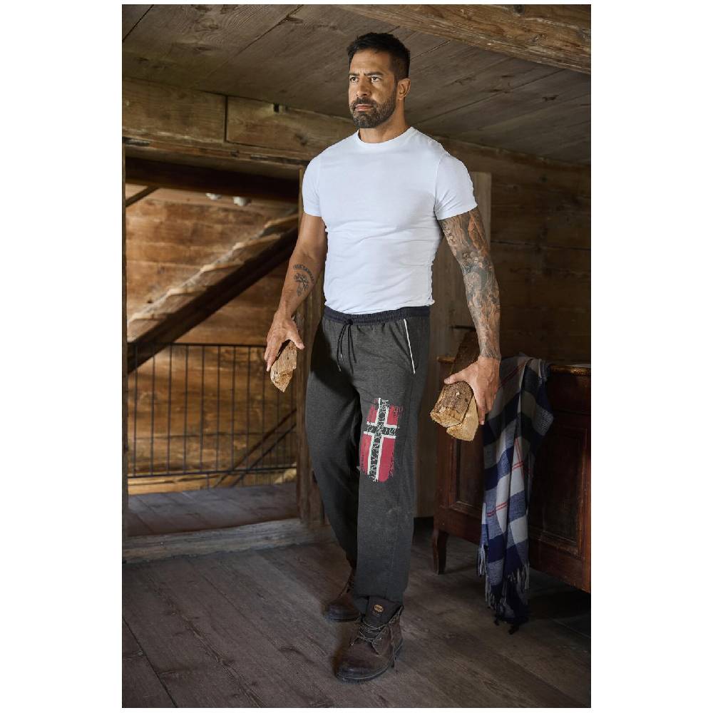 Jan Vanderstorm Schlafhose GIERTON schwarz melange Flash Sale