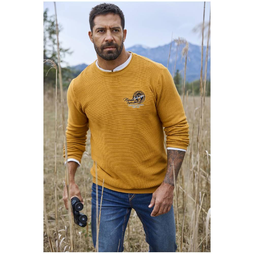 Jan Vanderstorm Pullover TRYGVE dunkelgelb Valentinstagsangebot