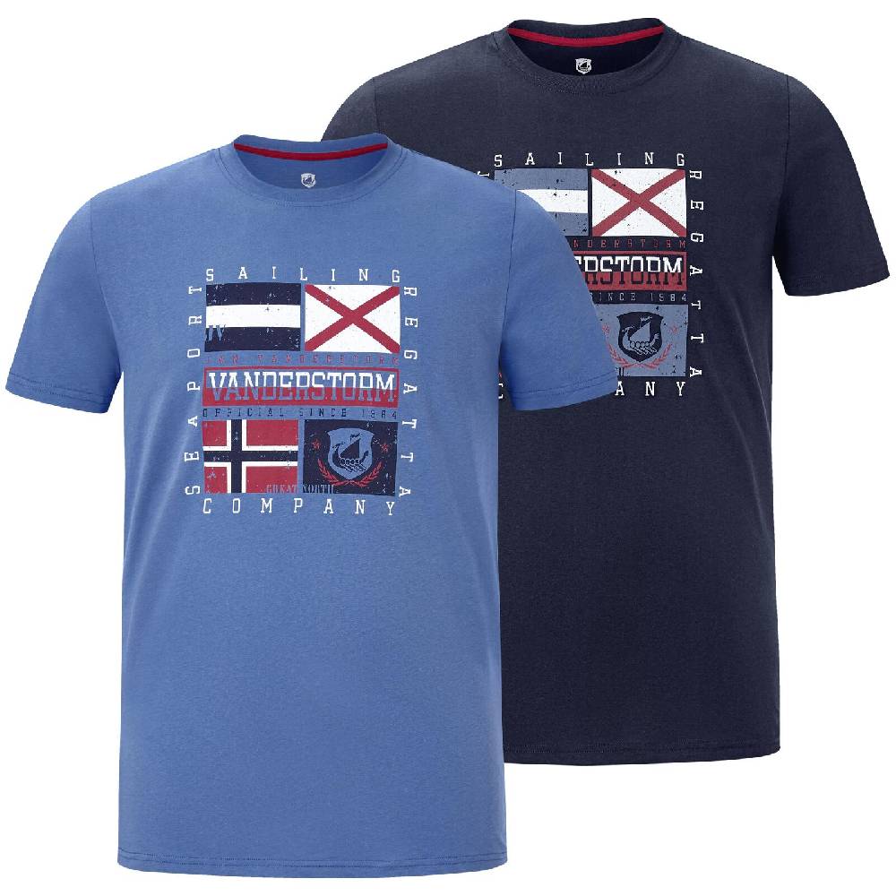 Jan Vanderstorm Doppelpack T-Shirt PREBEN blau dunkelblau Top Angebot