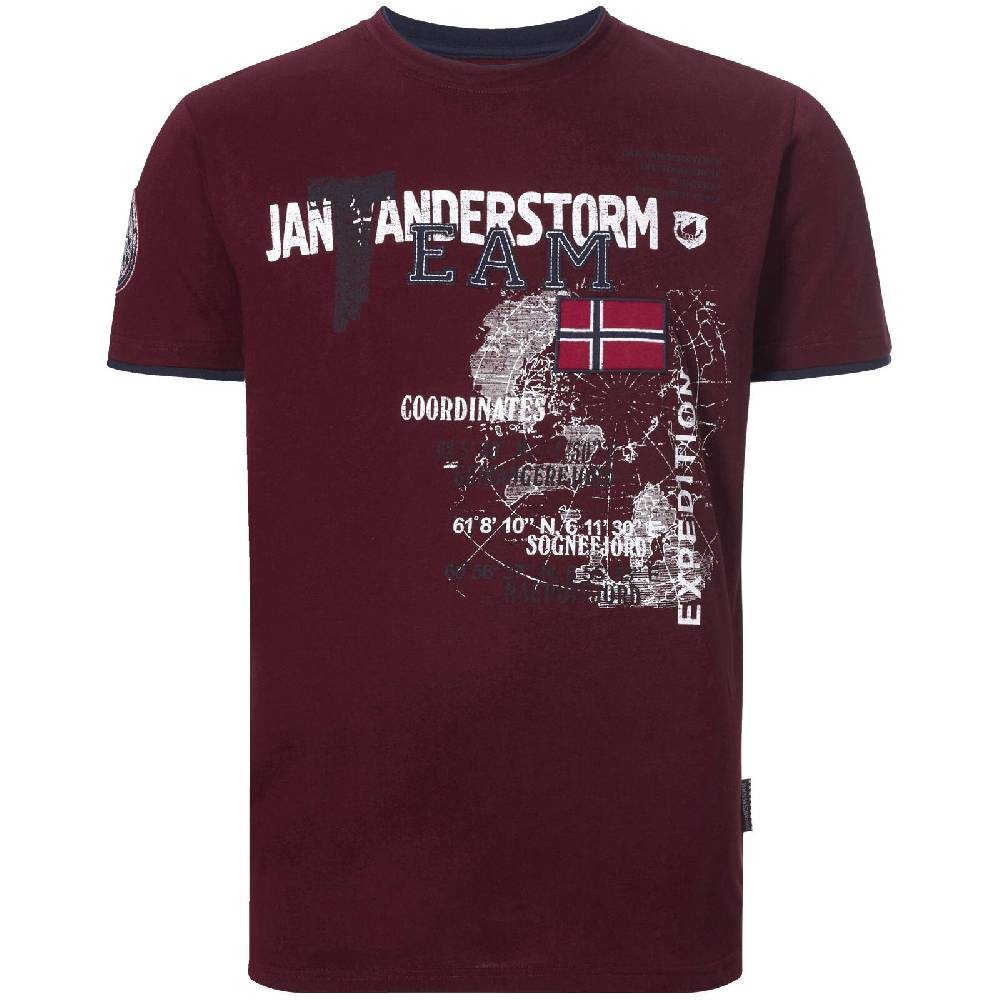 Jan Vanderstorm T-Shirt SÖLVE dunkelrot Neueste Mode