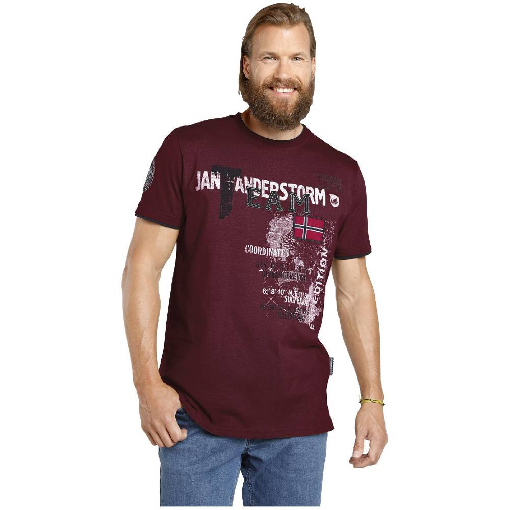 Jan Vanderstorm T-Shirt SÖLVE dunkelrot Neueste Mode