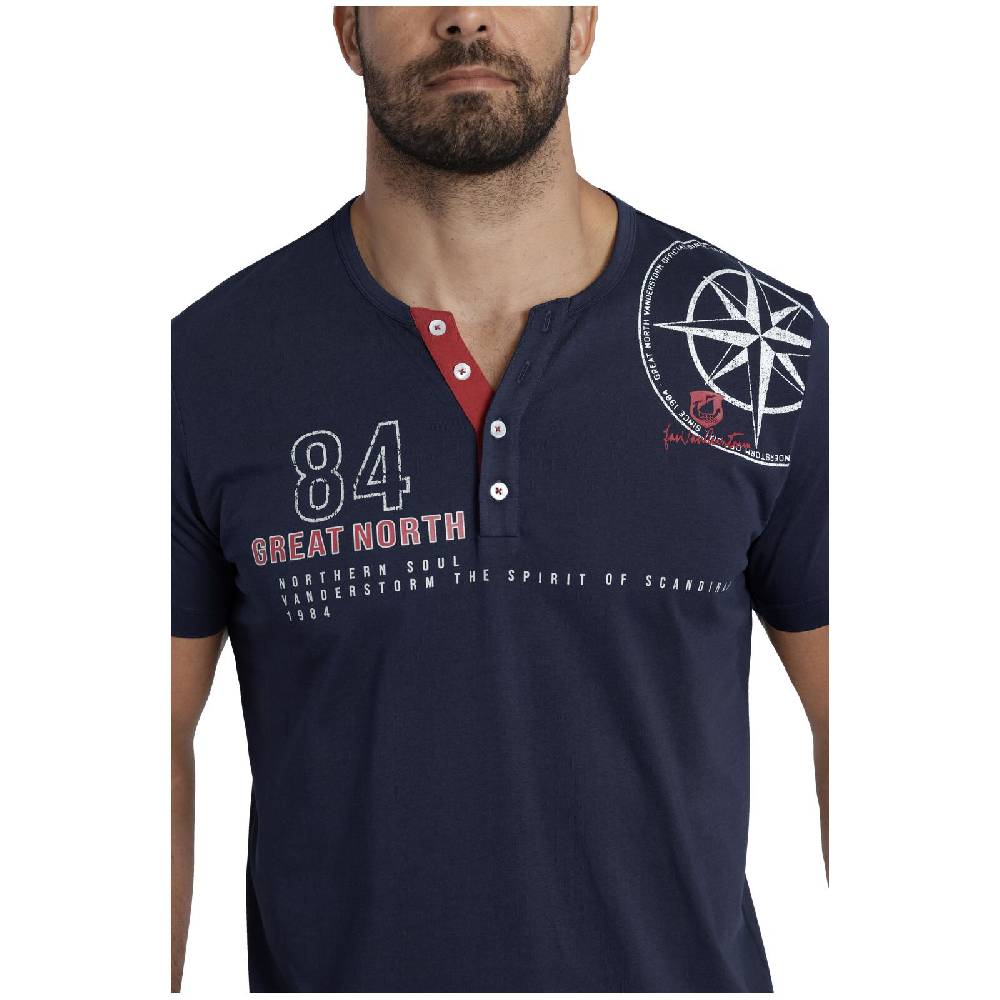 Jan Vanderstorm T-Shirt LINDRAD dunkelblau Tiefpreis