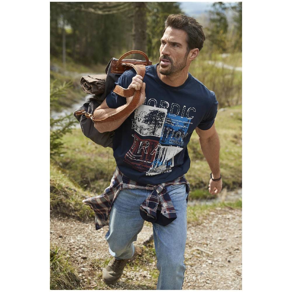 Jan Vanderstorm T-Shirt TANDRUP dunkelblau Zeitbegrenzte Promotion